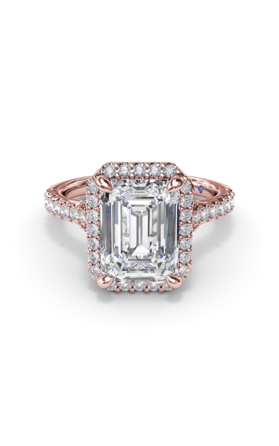 Fana Halo Engagement Ring S4193-18kt-Rose