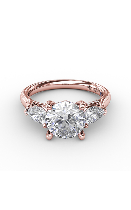 Fana Three Stone Engagement Ring S3226-18kt-Rose