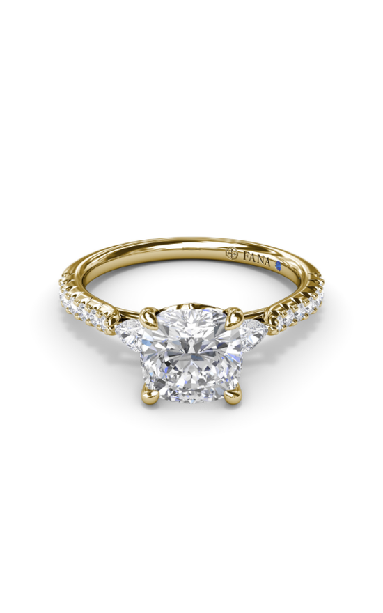 Fana Three Stone Engagement Ring S4113-14kt-Yellow
