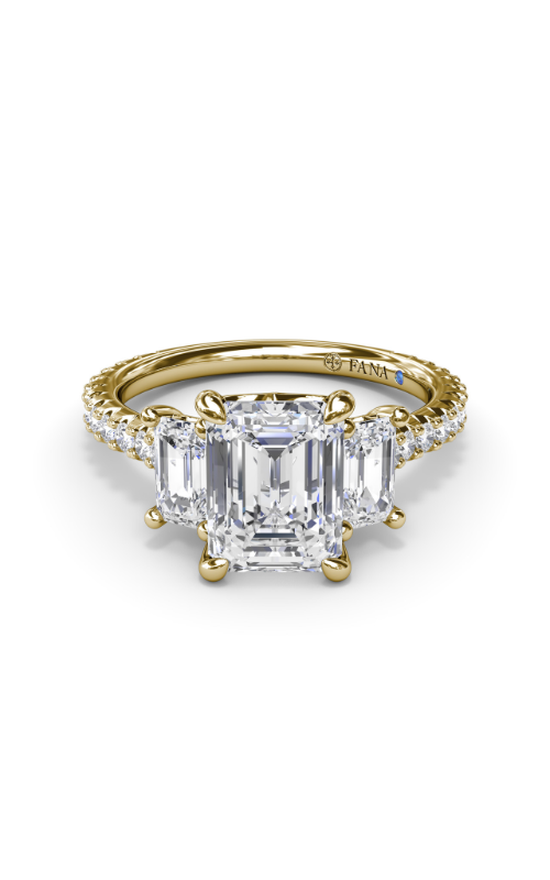 Fana Three Stone Engagement Ring S4158-18kt-Yellow