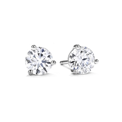 Hearts on Fire Three-Prong Stud Earrings 3SIE0040PL