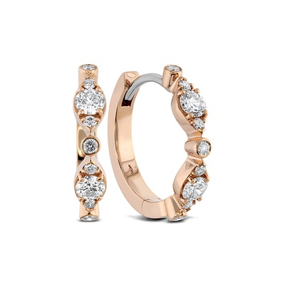 Hearts on Fire Bezel Regal Huggie HFEBREGH00358R