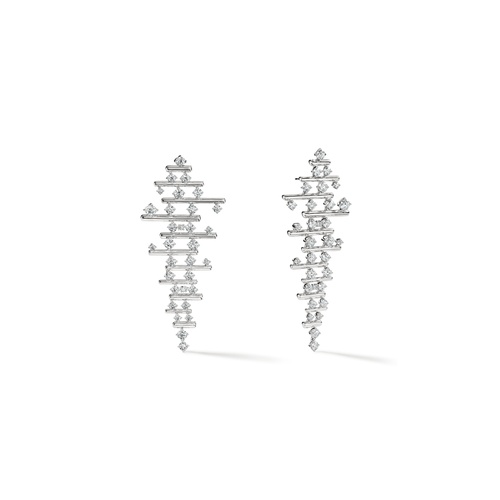 Hearts on Fire Barre Multi-Row Drop Earrings UU2881 : 6.75 :  : 18KY : GH/VS