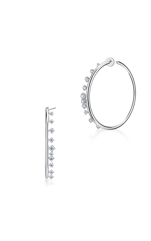 Hearts on Fire  Barre Diamond Hoops Earrings UU2864 : 3.00 :  : 18KW : GH/VS