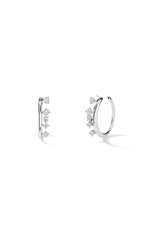 Hearts on Fire Barre Floating Diamond Small Hoops UU2852 : 1.35 :  : 18KW : GH/VS