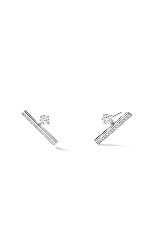 Hearts on Fire Barre Floating Single Diamond Pavé Climber Earrings UU2851 : 0.80 :  : 18KW : GH/VS