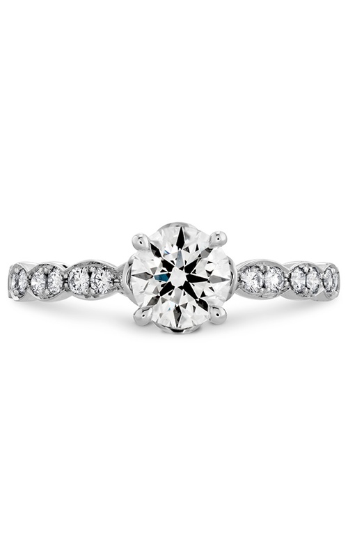 Lorelei Floral Engagement Ring with Diamond Band