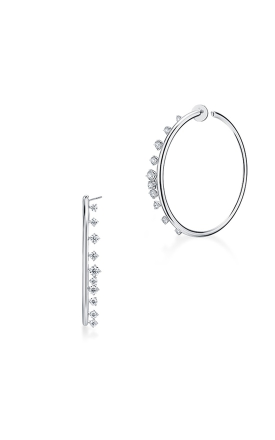 Hearts on Fire  Barre Diamond Hoops Earrings UU2864 : 3.00 :  : 18KW : GH/VS
