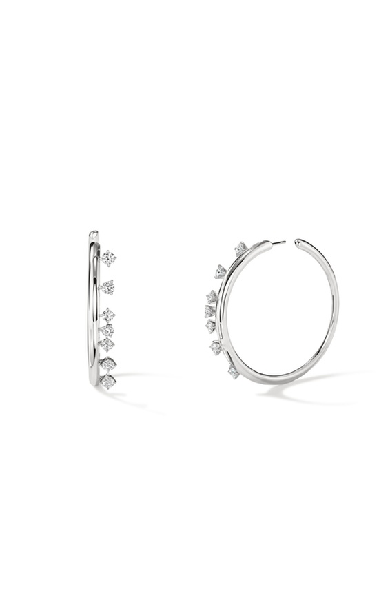 Hearts on Fire Barre Floating Diamond Medium Hoops Earrings UU2868 : 1.50 :  : 18KW : GH/VS