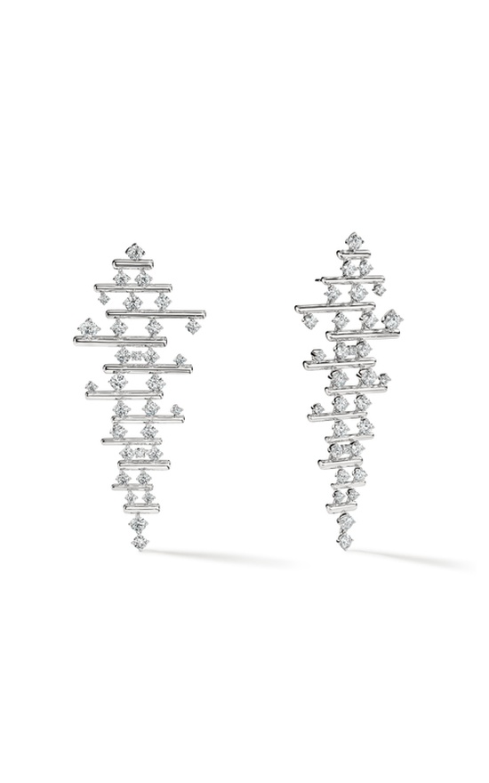 Hearts on Fire Barre Multi-Row Drop Earrings UU2881 : 6.75 :  : 18KW : GH/VS