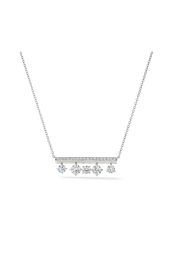 Hearts on Fire Barre Floating Diamond Pavé Pendant Necklace UU2839 : 1.25 : 16 : 18KW : GH/VS