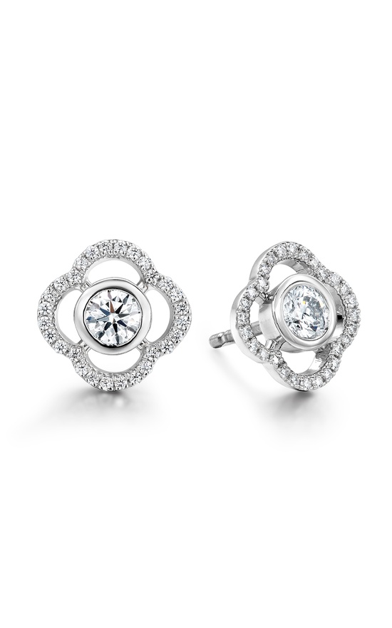 Hearts on Fire Signature Petal Bezel Earrings HFESIGPBE00568W-C