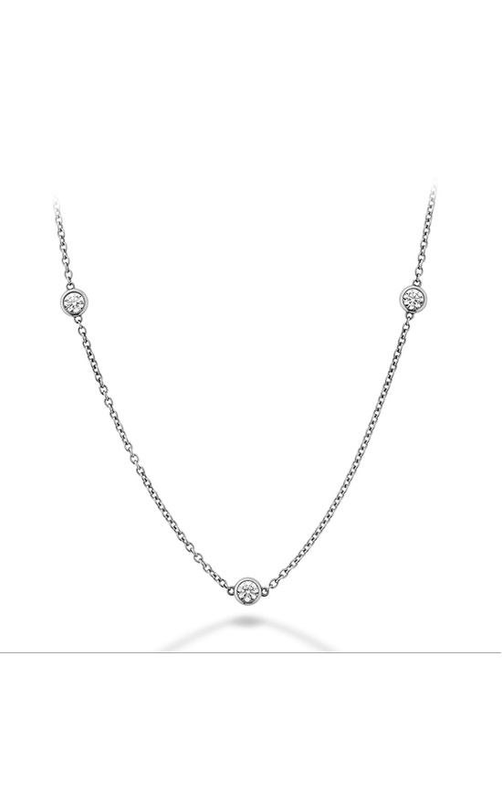 Hearts On Fire Signature Bezel By The Yard 3 Stone Necklace HFNBY3-0308W-18C