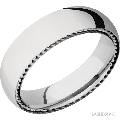 Lashbrook Wedding Band  14KW6DSIDEBRAID/14KW