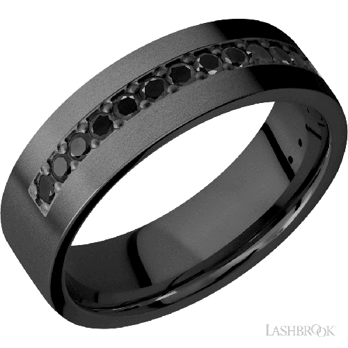 Lashbrook  Wedding Band Z7FHALFETERNITYBLKDIA.03BEAD