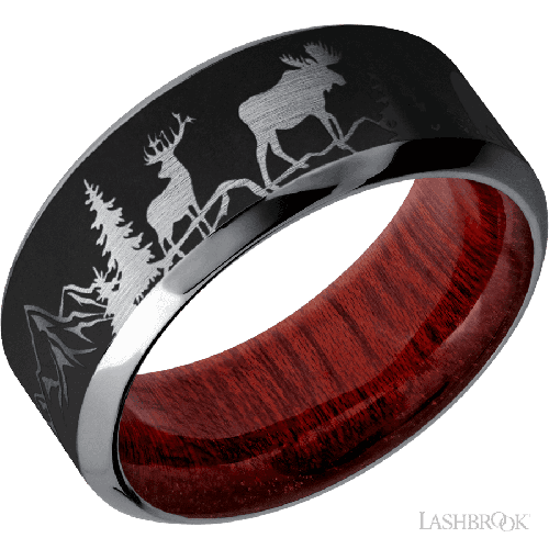 Lashbrook Wedding Band, Lashbrook, and Tantalum Wedding Band HWSLEEVETA9HB/LCVBEARMOOSEDEERMTN/A