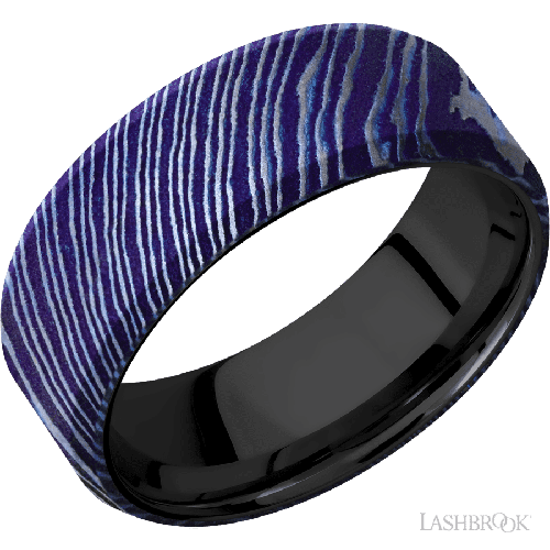 Lashbrook Wedding Band, Lashbrook, and Titanium Damascus Wedding Band ZSLEEVETD8B