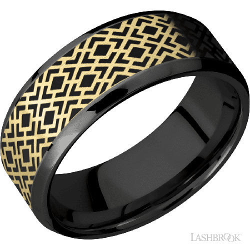 Lashbrook Wedding Band, Lashbrook, and Zirconium Wedding Band Z8B16(NS)/14KY/LCVTRELLIS2/A