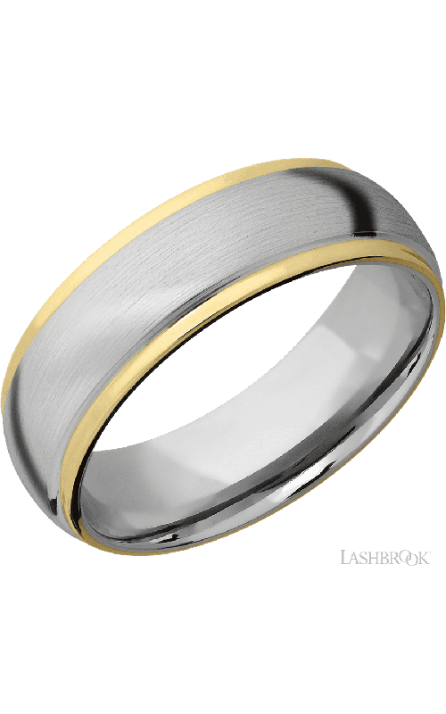 Lashbrook Wedding Band, Lashbrook, and 14K White Gold Wedding Band 14KW7DGE21EDGE/14KY