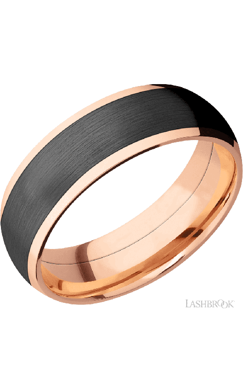 Lashbrook Wedding Band, Lashbrook, and 14K Rose Gold Wedding Band 14KRPF7D15/ZIRCONIUM
