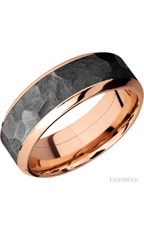 Lashbrook Wedding Band, Lashbrook, and 14K Rose Gold Wedding Band 14KRPF8HB15/ZIRCONIUM