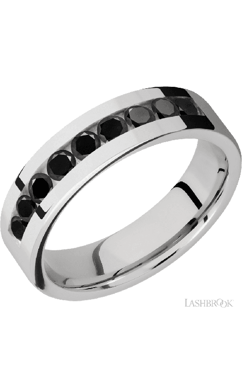 Lashbrook Wedding Band, Lashbrook, and Cobalt Chrome Wedding Band CC6FBLKDIA9X.10CH