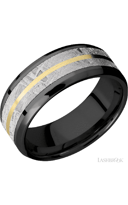 Lashbrook Wedding Band, Lashbrook, and Zirconium Wedding Band Z8B15(NS)/METEORITE11/14KY