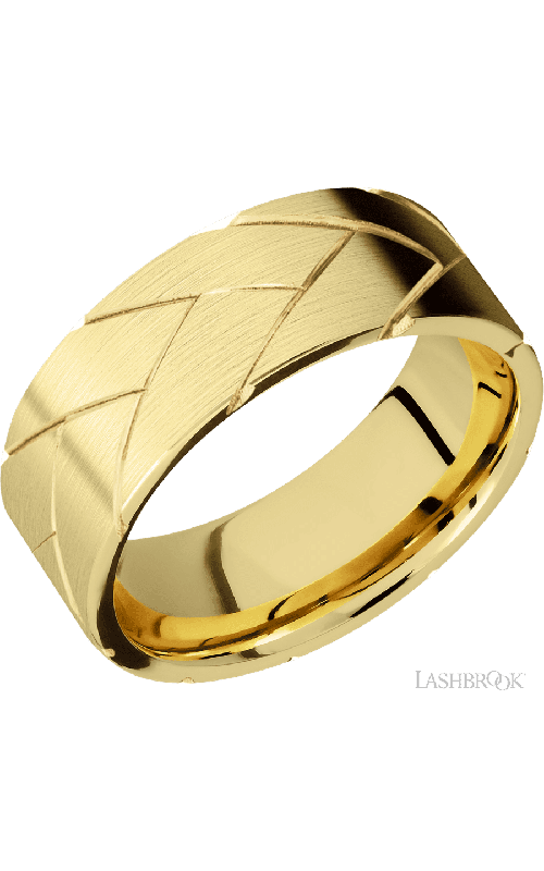 Lashbrook Wedding Band, Lashbrook, and 14K Yellow Gold Wedding Band 14KY8FFLATBRAID-P