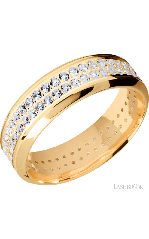 Lashbrook  Wedding Band 14KY7HBDIA2ROWETERNITY.015BEAD-P