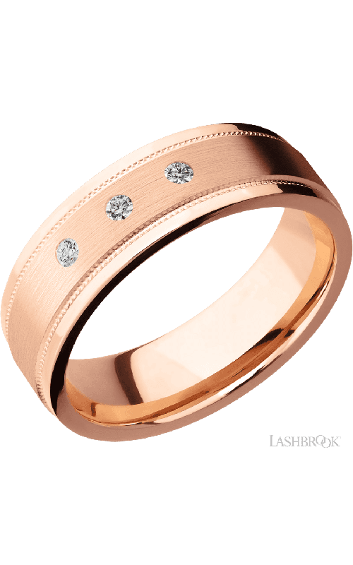 Lashbrook Wedding Band, Lashbrook, and 14K Rose Gold Wedding Band 14KR7FGEW2UMILDIA3X.03F-P