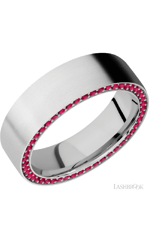 Lashbrook  Wedding Band 14KW7FSIDEETERNITYRUBY.01BEAD-P