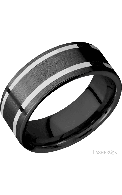 Lashbrook Wedding Band, Lashbrook, and Zirconium Wedding Band Z8F21W/14KW