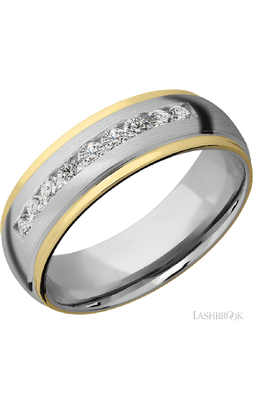 Lashbrook Wedding Band, Lashbrook, and Cobalt Chrome Wedding Band CC7DGE21EDGE/14KYLABDIA9X.05CH