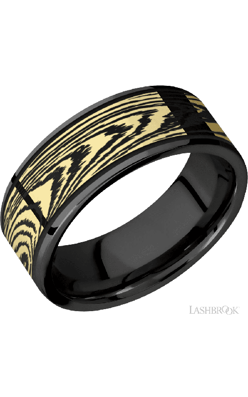 Lashbrook Wedding Band, Lashbrook, and Zirconium Wedding Band Z8F16/14KY/MGA/LCVWOODGRAIN/A