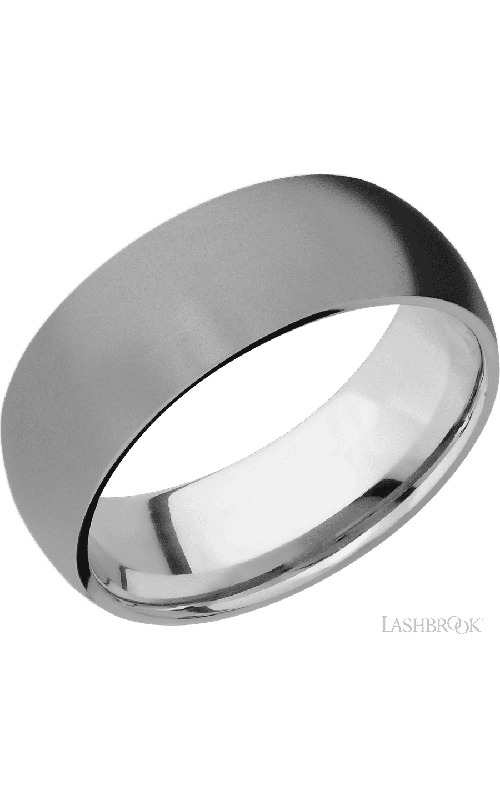 8 mm wide Domed Titanium band.