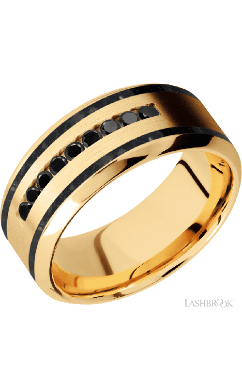 Lashbrook  Wedding Band 14KY9HB21W/MOSAICBLKDIA9X.03CH
