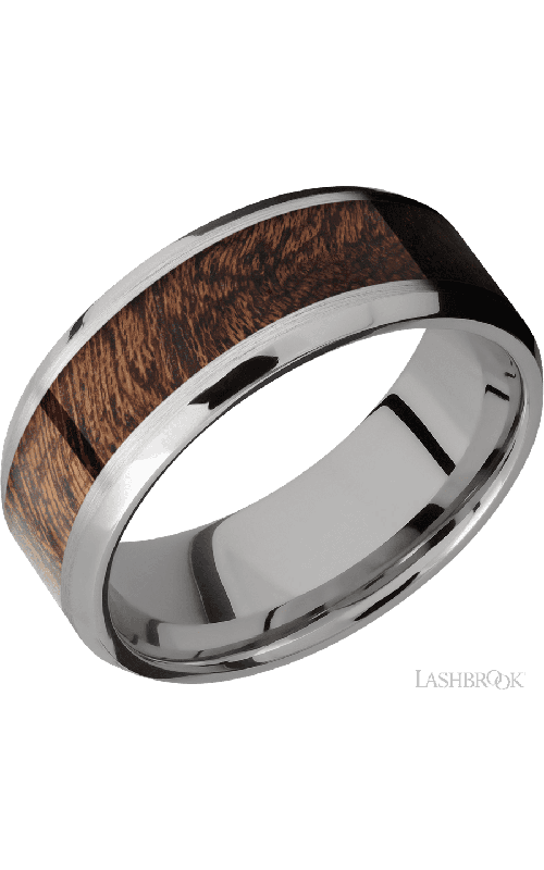 Lashbrook Wedding Band, Lashbrook, and Titanium Wedding Band 8B15(NS)/HARDWOOD
