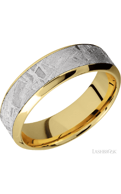 Lashbrook Wedding Band, Lashbrook, and 18K Yellow Gold Wedding Band 18KY7HB14/METEORITE