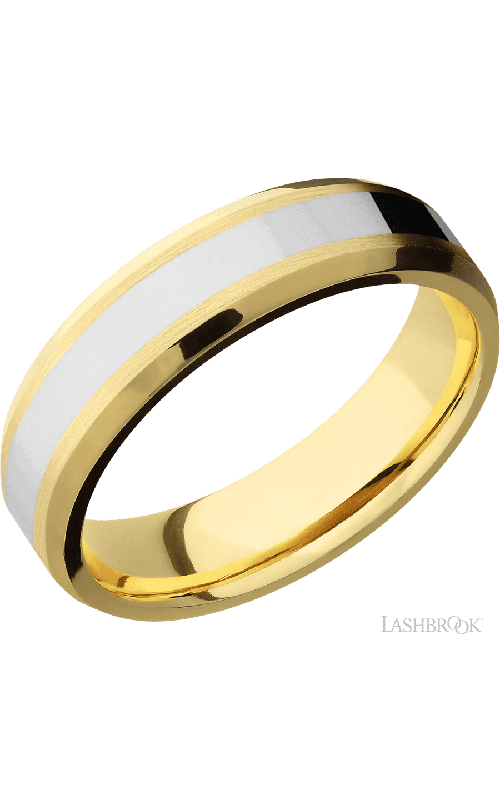 Lashbrook Wedding Band, Lashbrook, and 14K Yellow Gold Wedding Band 14KY6B13(NS)/14KW