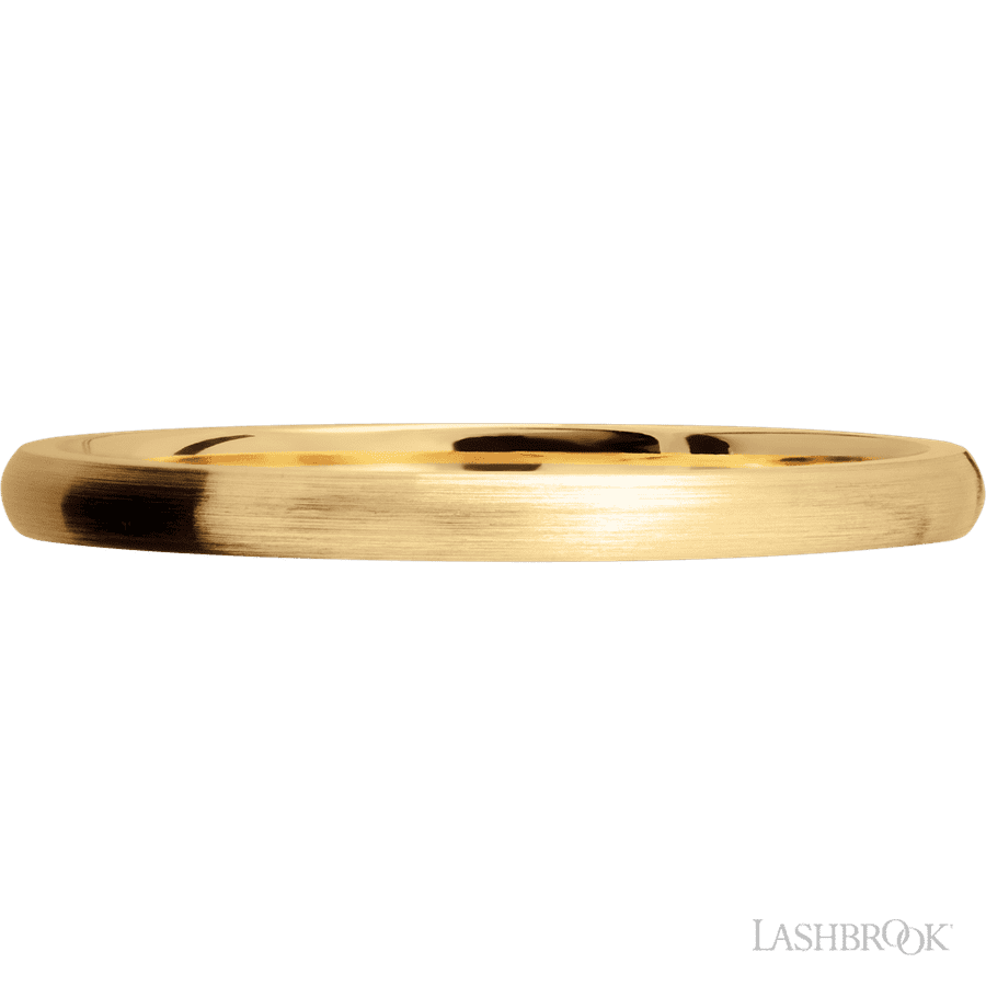 2 mm wide Domed 14K Yellow Gold band. view 3