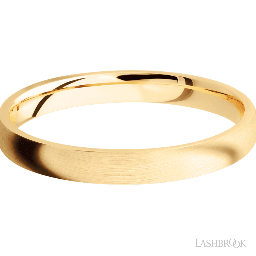 3 mm wide Domed 14K Yellow Gold band. view 3