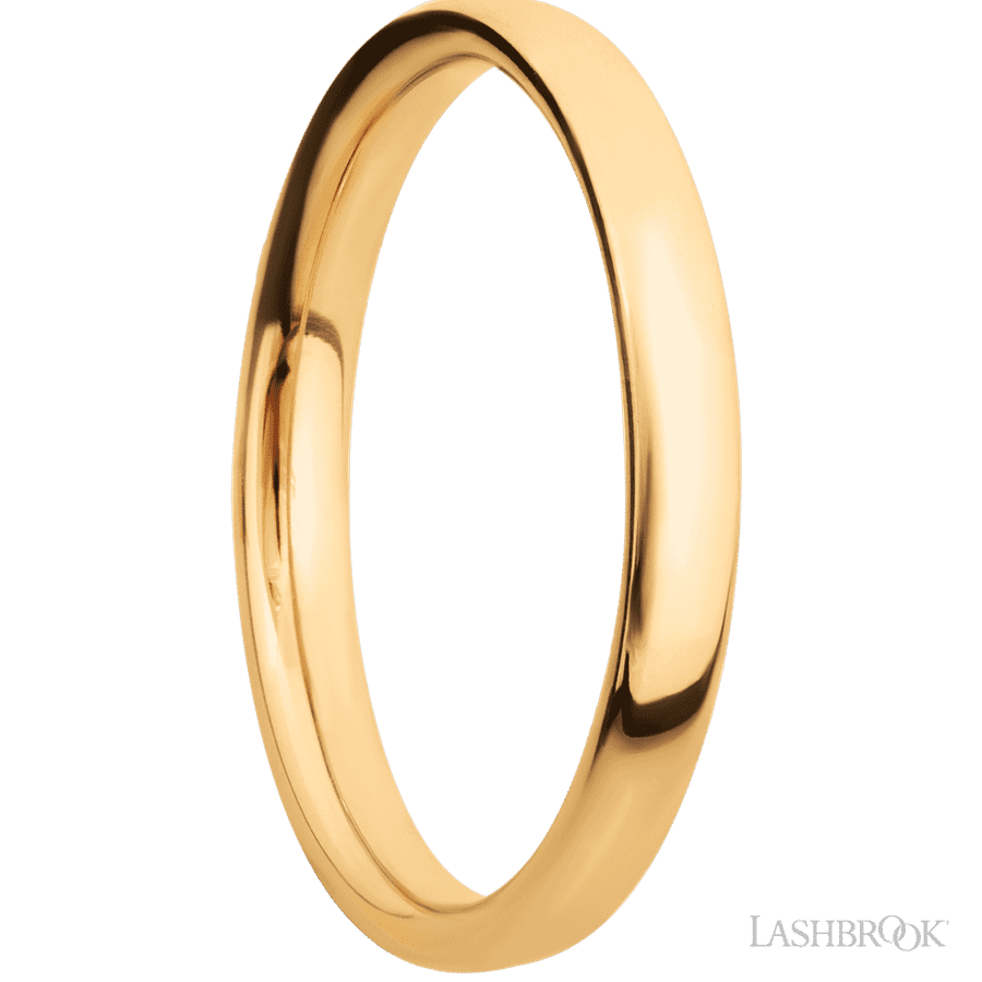 3 mm wide Ultra Comfort (our most comfortable profile) 14K Yellow Gold band. view 2