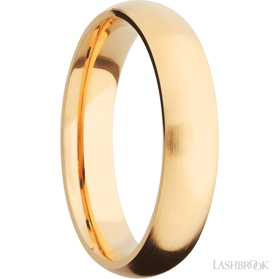 5 mm wide Domed 14K Yellow Gold band. view 2