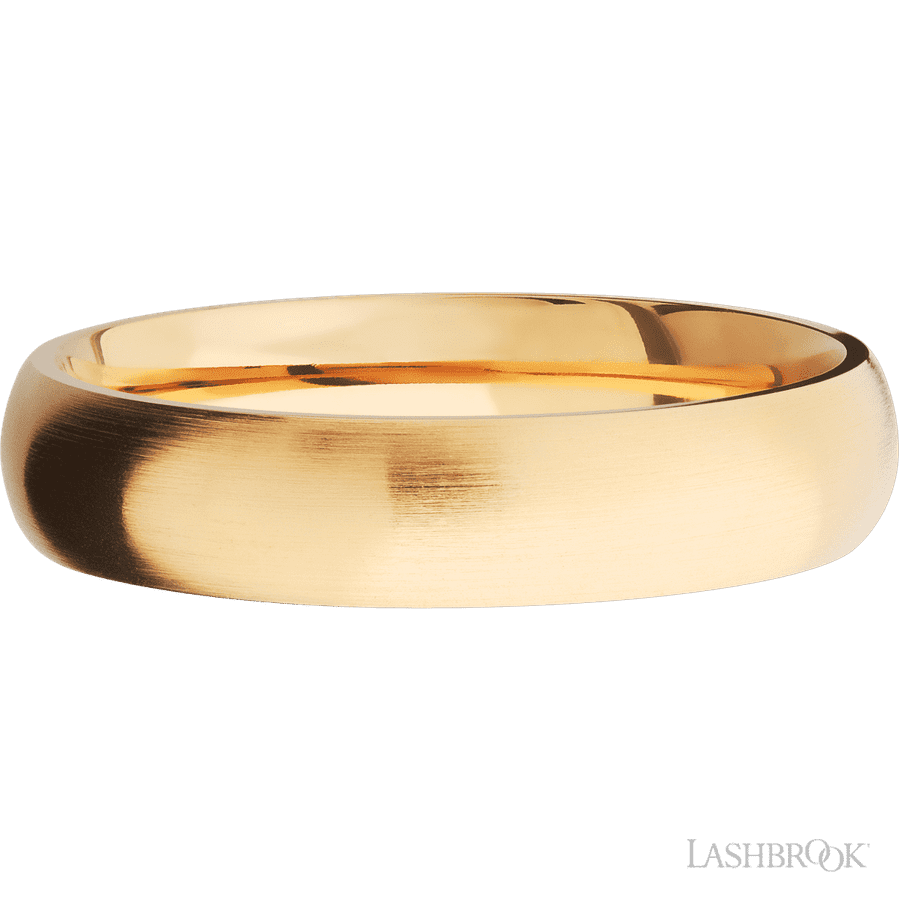 5 mm wide Domed 14K Yellow Gold band. view 3
