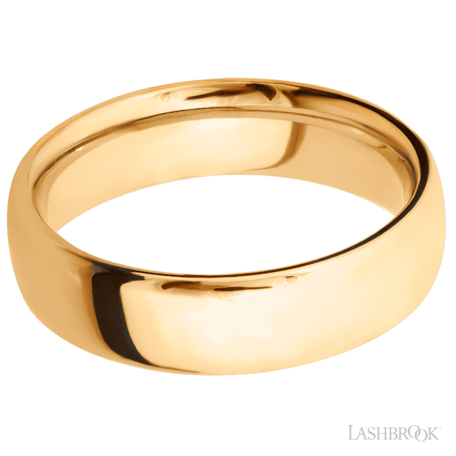6 mm wide Ultra Comfort (our most comfortable profile) 14K Yellow Gold band. view 3