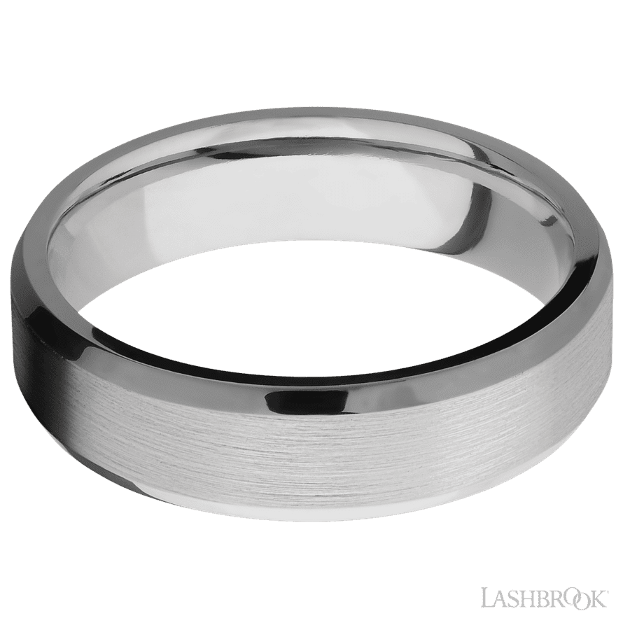 6 mm wide Beveled Titanium band. view 3