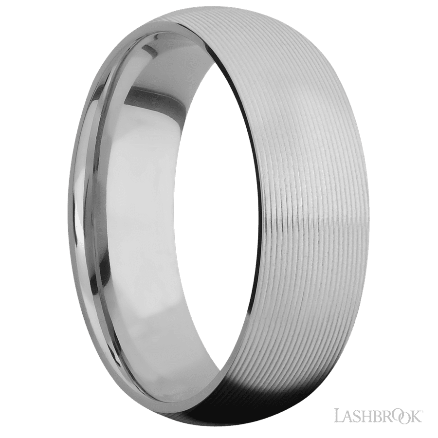 7 mm wide Domed Titanium band. view 2