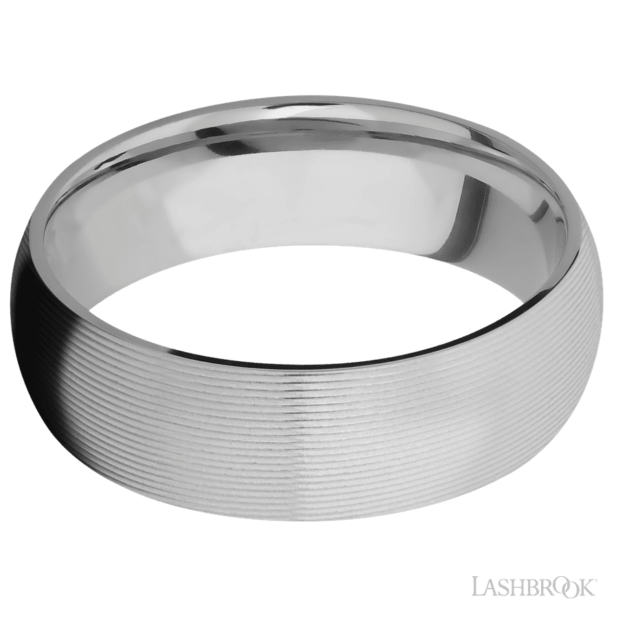 7 mm wide Domed Titanium band. view 3