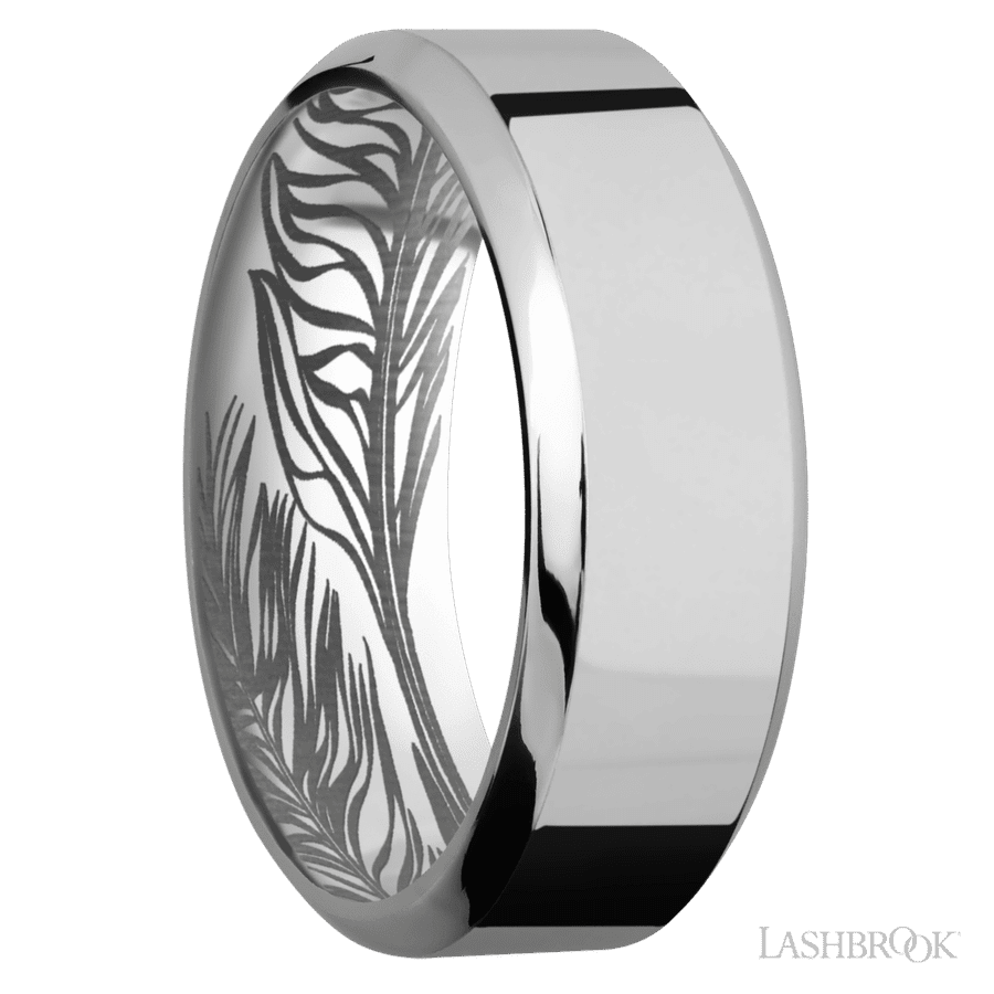 8 mm wide High Bevel Titanium band. view 2