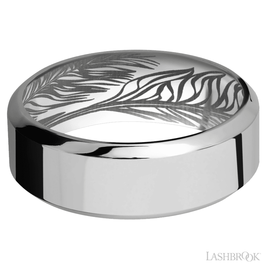8 mm wide High Bevel Titanium band. view 3